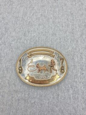 Vintage 1976 El Paso County High School Rodeo Champion Trophy Belt Buckle